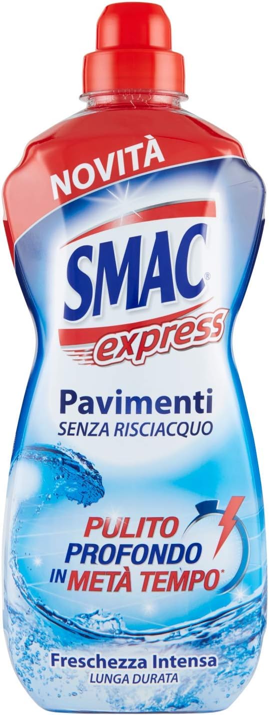 Smac Express - Pavimenti Freschezza Intensa, Detergente Multisuperficie, Azione Pulente Senza Risciacquo, 1000 ml