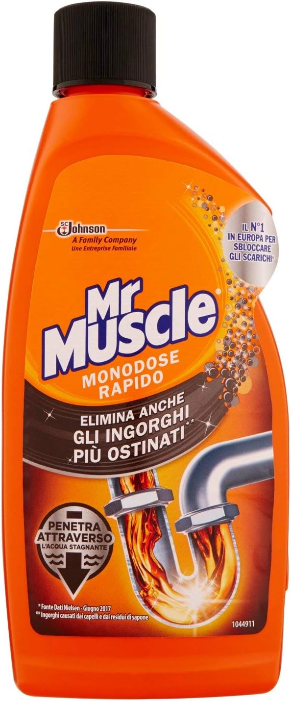 Mister Muscle Disgorgante Gel per Tubi e Scarichi - 500 ml, 1