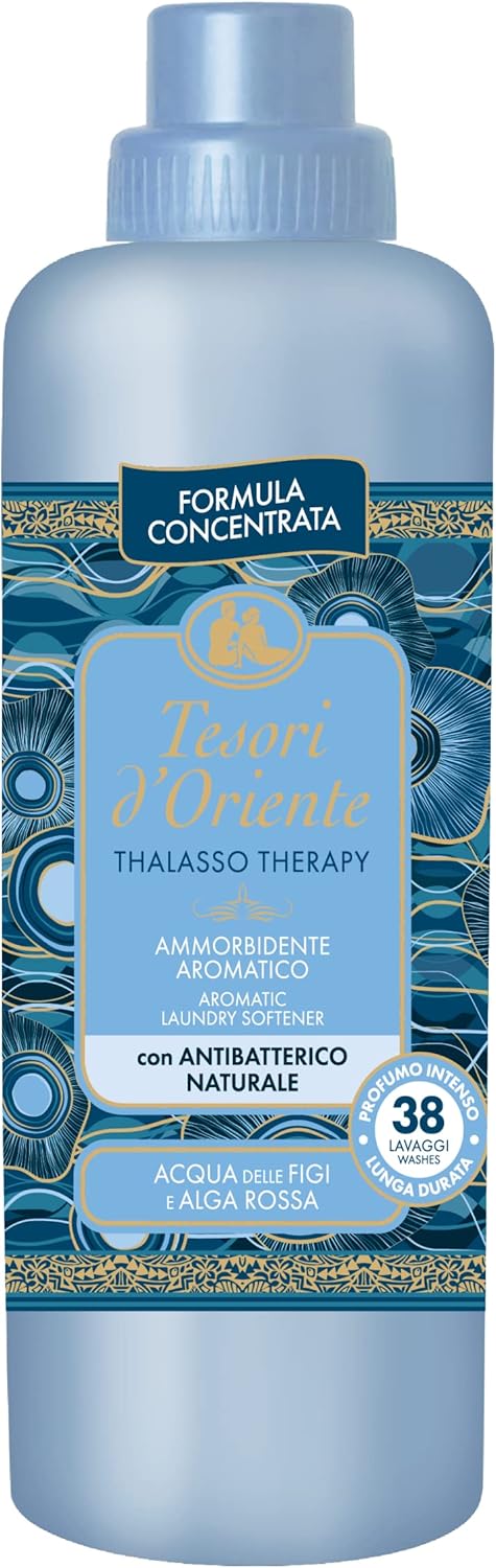 Tesori d'Oriente - Ammorbidente Lavatrice Concentrato Thalasso Therapy, Fragranza Fresca e Marina, con Antibatterico Naturale, Fino a 38 Lavaggi, con Microcapsule Per Capi Morbidi e Profumati, 760 ml