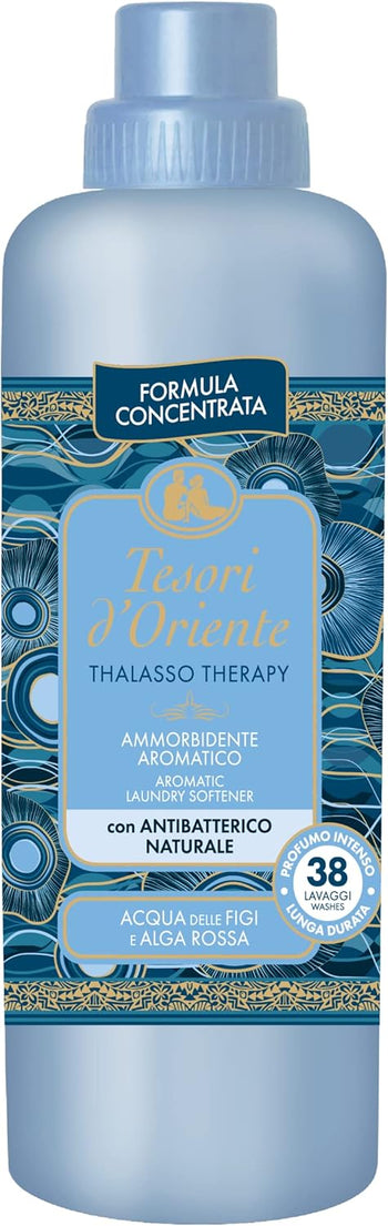 Tesori d'Oriente - Ammorbidente Lavatrice Concentrato Thalasso Therapy, Fragranza Fresca e Marina, con Antibatterico Naturale, Fino a 38 Lavaggi, con Microcapsule Per Capi Morbidi e Profumati, 760 ml