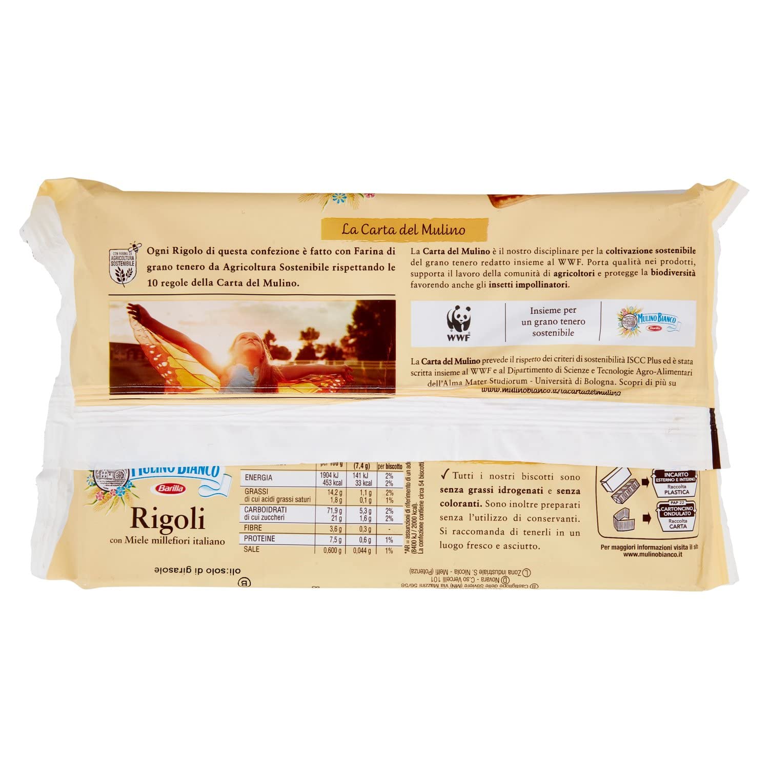 Mulino Bianco Biscotti Frollini Rigoli con Miele, 400g (Confezione da 6)