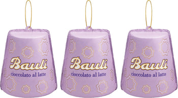 3X Icona del Natale con Forma di Mini Pandoro al Cioccolato al Latte con Laccio, confezione per bauli 60g