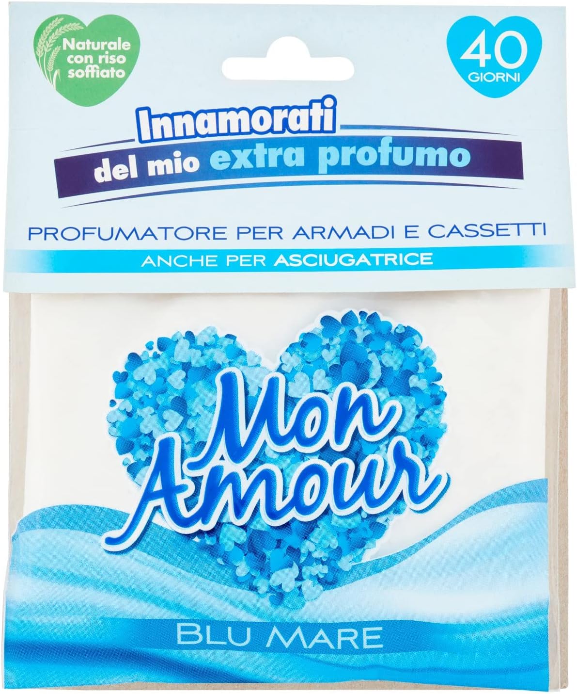 Felce Azzurra Mon Amour - Profumatore per Armadi e Cassetti, Blu Mare, Extra Profumo - 1 Bustina x 20 gr