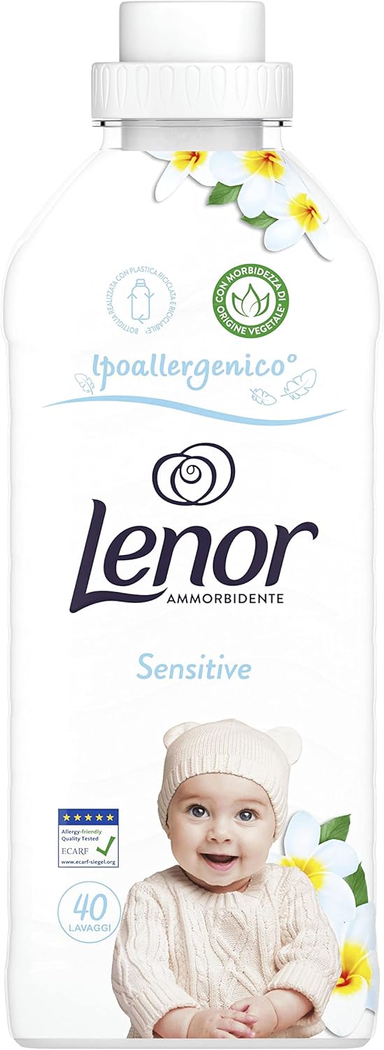 Lenor Ammorbidente Lavaggi, Sensitive, Offre Una Freschezza Di Lunga Durata Per Avere Lenzuola Fresche Di Bucato Fino A 1 Settimana