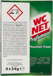 Wc Net - Tavoletta Profumoso Igiene Continua, Detergente Igienizzante Solido per WC, Azione Anticalcare e Profumo Intenso, Fragranza Mountain Fresh, 4 Pezzi