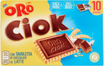 Oro Ciok, Biscotto con Tavoletta di Cioccolato al Latte, Merenda Semplice e Golosa, Fonte Naturale di Fibre, Senza Coloranti e Conservanti, 250g (10 monoporzioni da 25g)