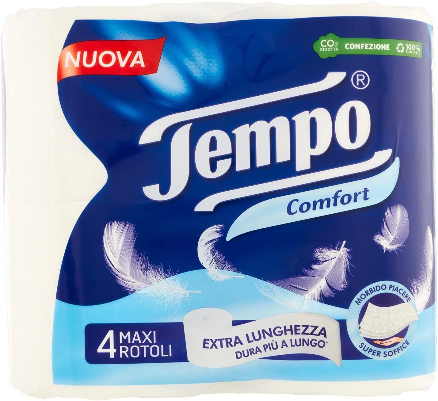 Tempo Carta Igienica Comfort, Morbida e Resistente, 20 Maxi Rotoli