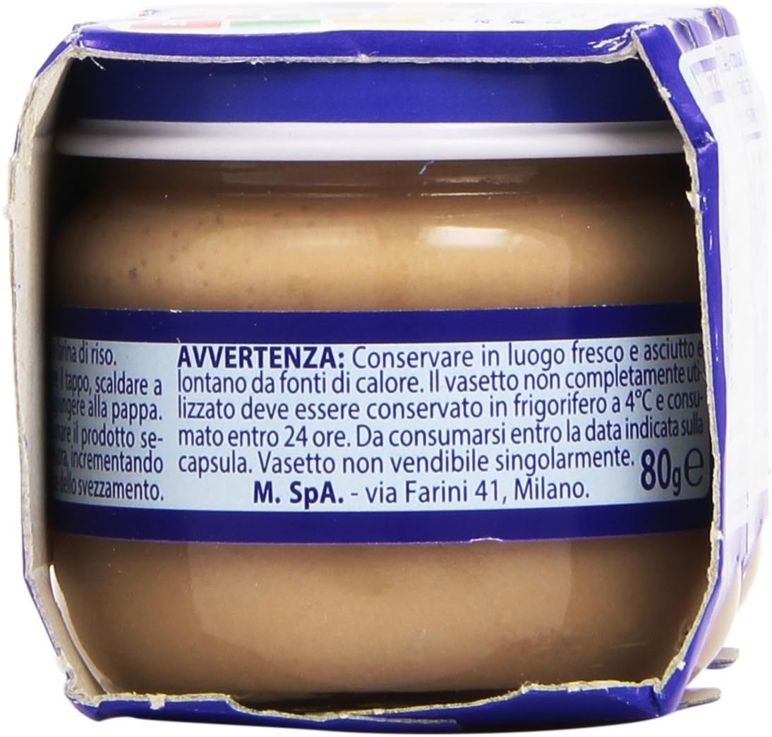 Mellin, Omogenizzato con Carne di Manzo e Farina di Riso, 2 x 80g