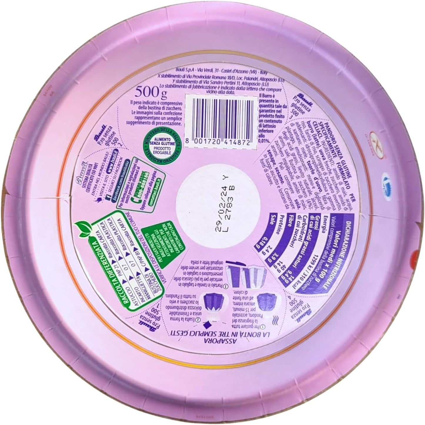 Bauli Pandoro di Verona Senza Glutine – Dolce Natalizio Tradizionale – 500g – Variazioni 1/2/4/6/8/10 Pezzi (10)