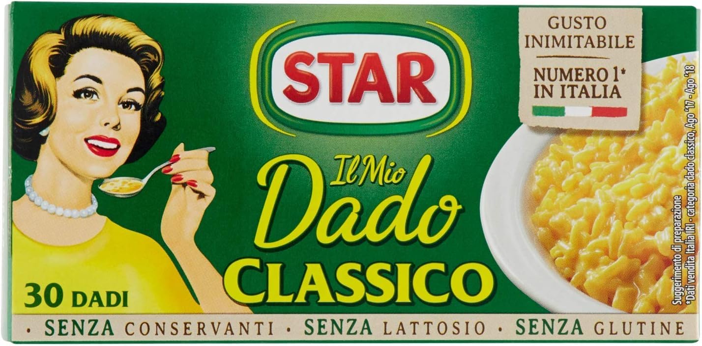 STAR Il Mio Dado Classico, Ricco di Sapore, Verdure e Olio Extravergine d'Oliva, 30 Dadi, 300gr, senza conservanti, senza lattosio e senza glutine. Ottimo insaporitore per ogni ricetta