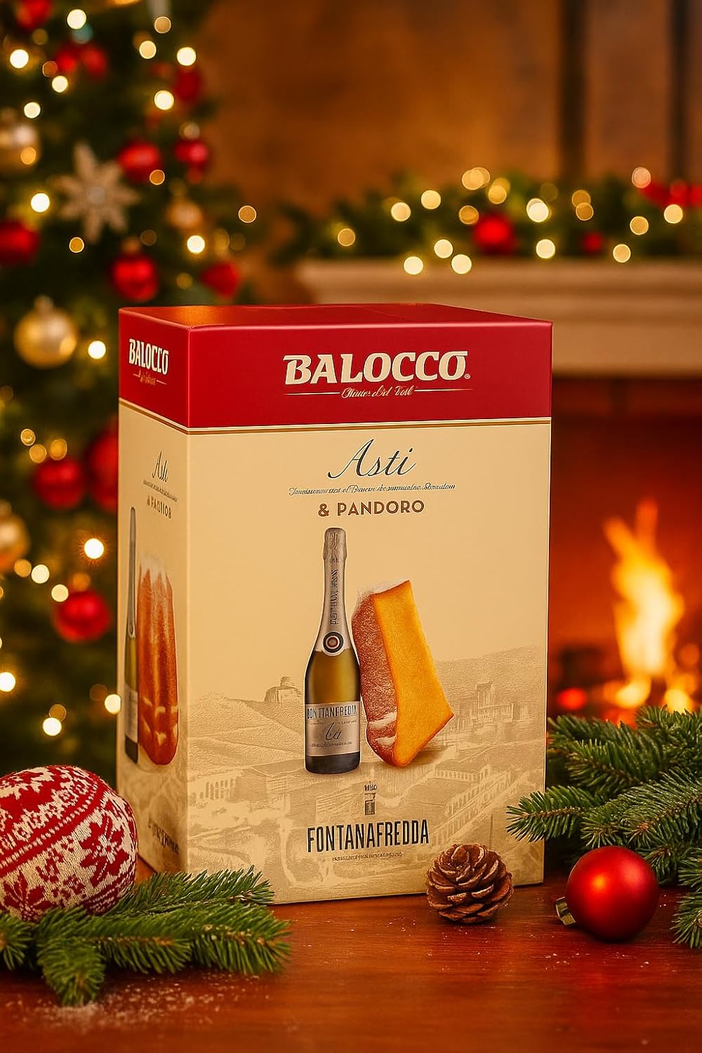 Abbinata Fontanafredda: Pandoro 750g e Bottiglia Asti DOCG Fontanafredda 75cl