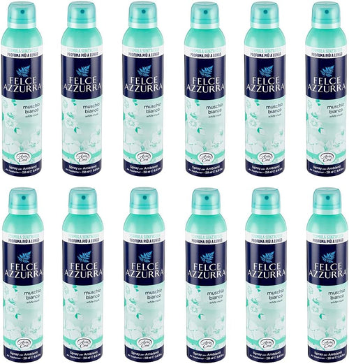 Felce Azzurra 12x Spray per Ambienti Muschio Bianco Stanza Spray Muschio Bianco 250ml