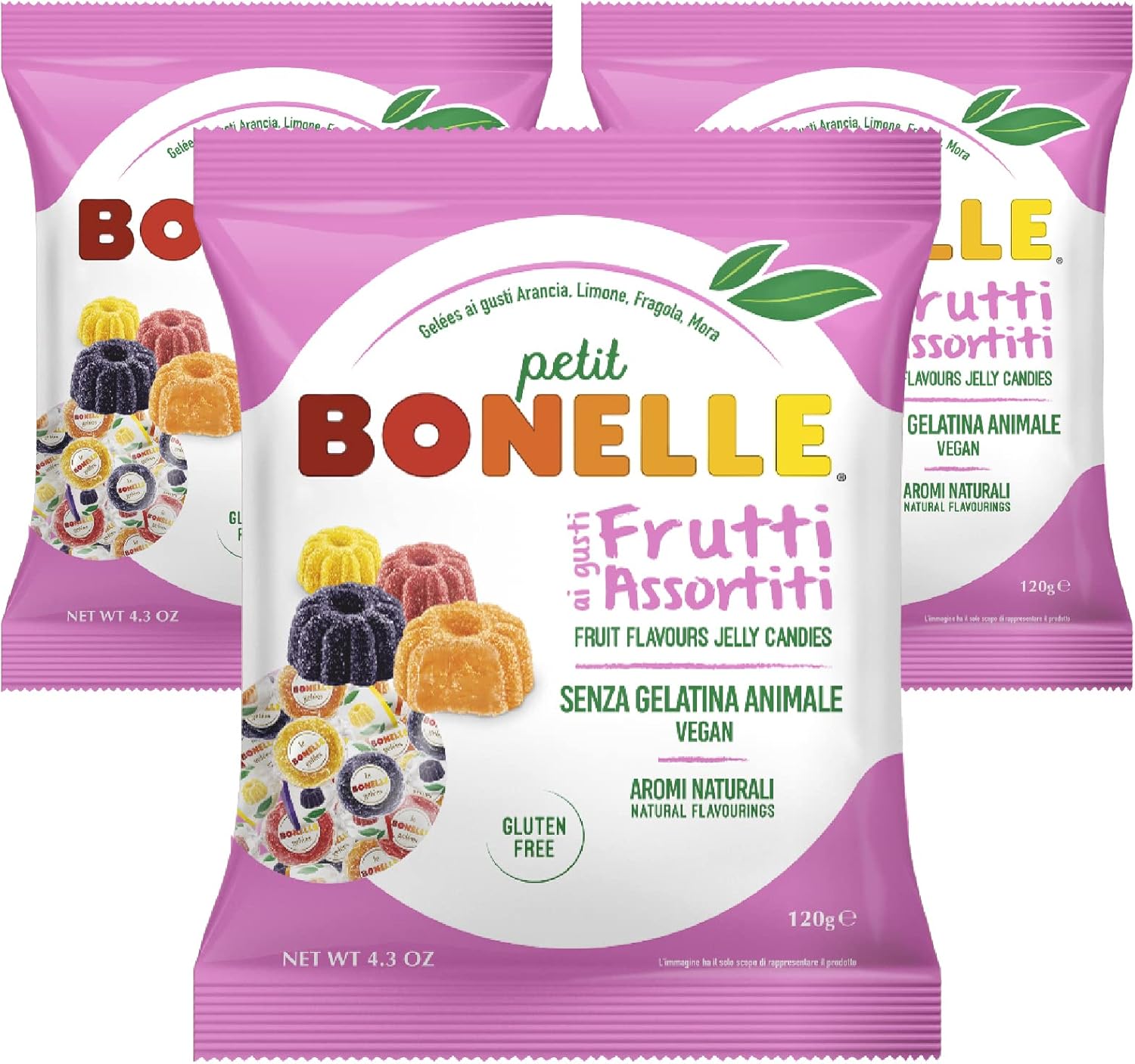 Bonelle Caramelle Gelee Petit Frutta Assortite, 120g