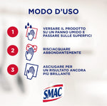 Smac - Brilla Acciaio, Detergente Crema, Azione Anticalcare e Lucidante, Sgrassatore con Barriera Protettiva, 520 ml