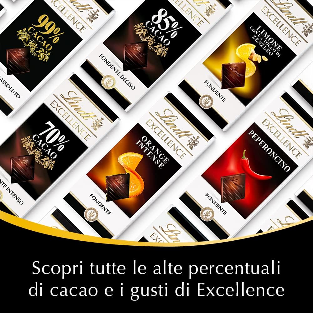 Lindt Excellence Tavoletta di Cioccolato Orange, Formato 100g