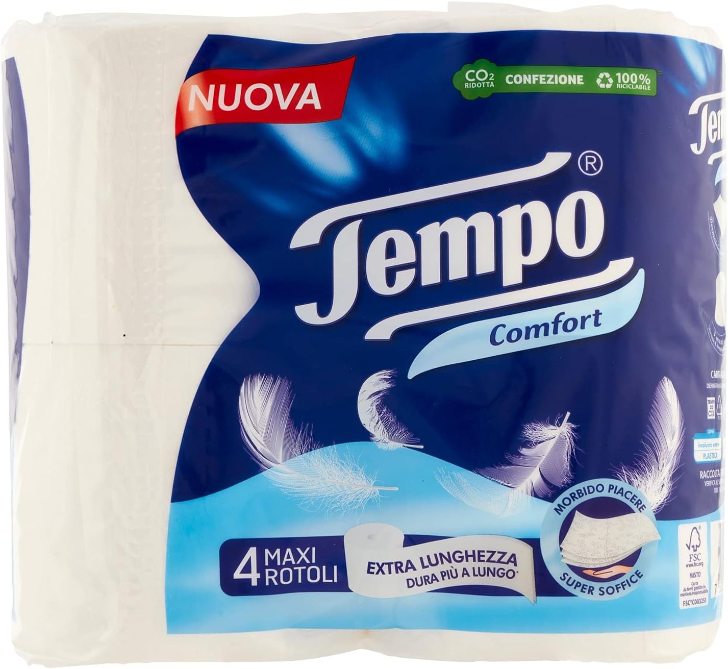 Tempo Carta Igienica Comfort, Morbida e Resistente, 20 Maxi Rotoli