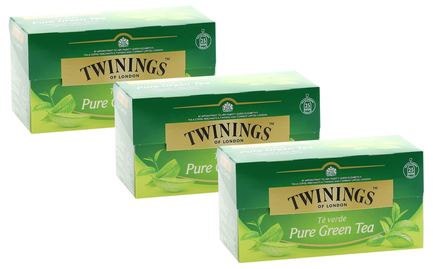 Twinings, Pure Green Tea, Pregiato Tè Verde Orientale, Delicato e Rinfrescante, con Caffeina, Infusi e Tisane, Confezione da 75 Filtri