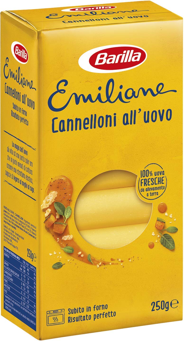 Barilla Pasta all' Uovo Le Emiliane Cannelloni, 250g (Confezione da 4)