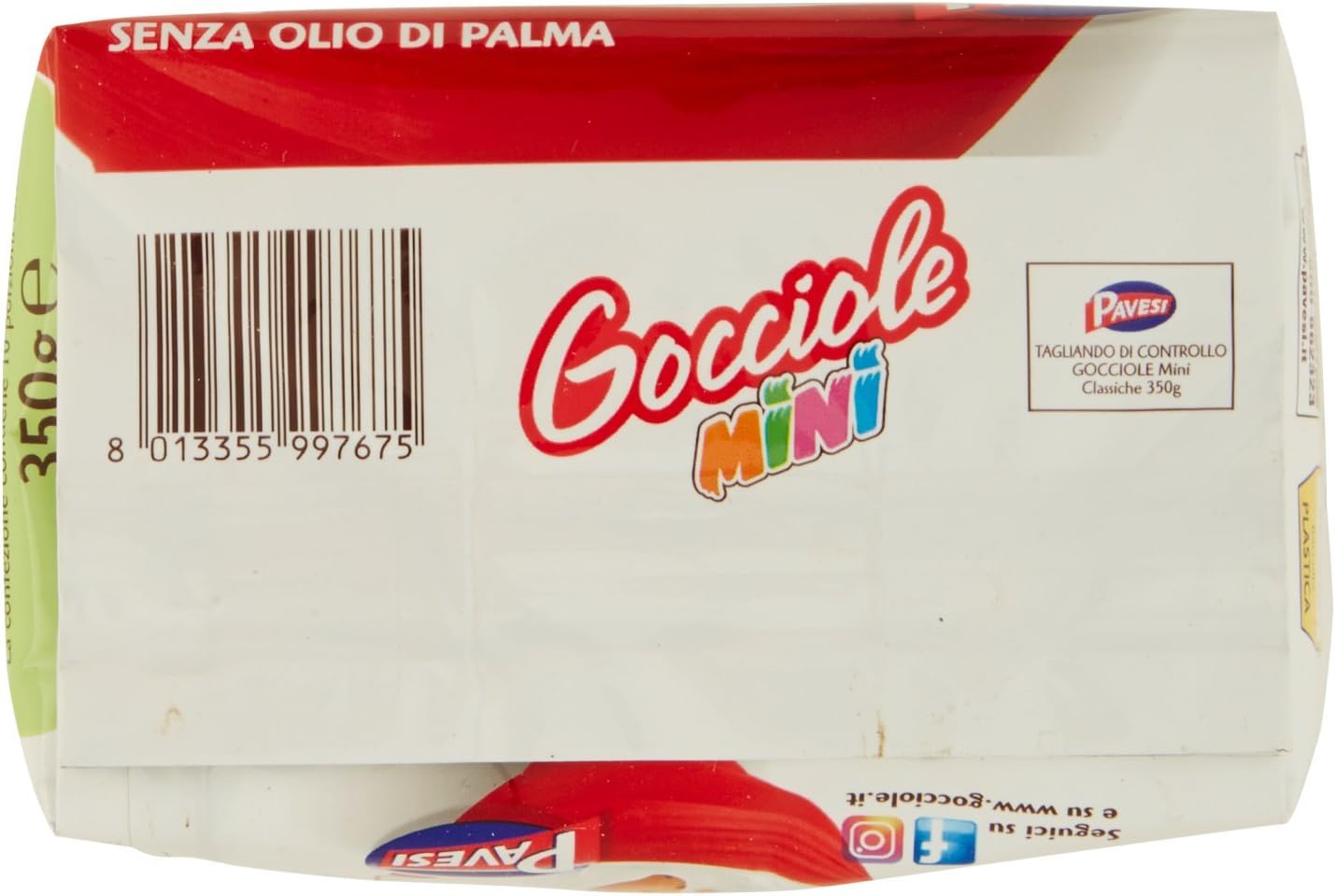 Pavesi Biscotti Frollini Gocciole Mini con Cioccolato, Biscotti da Colazione - 350 g