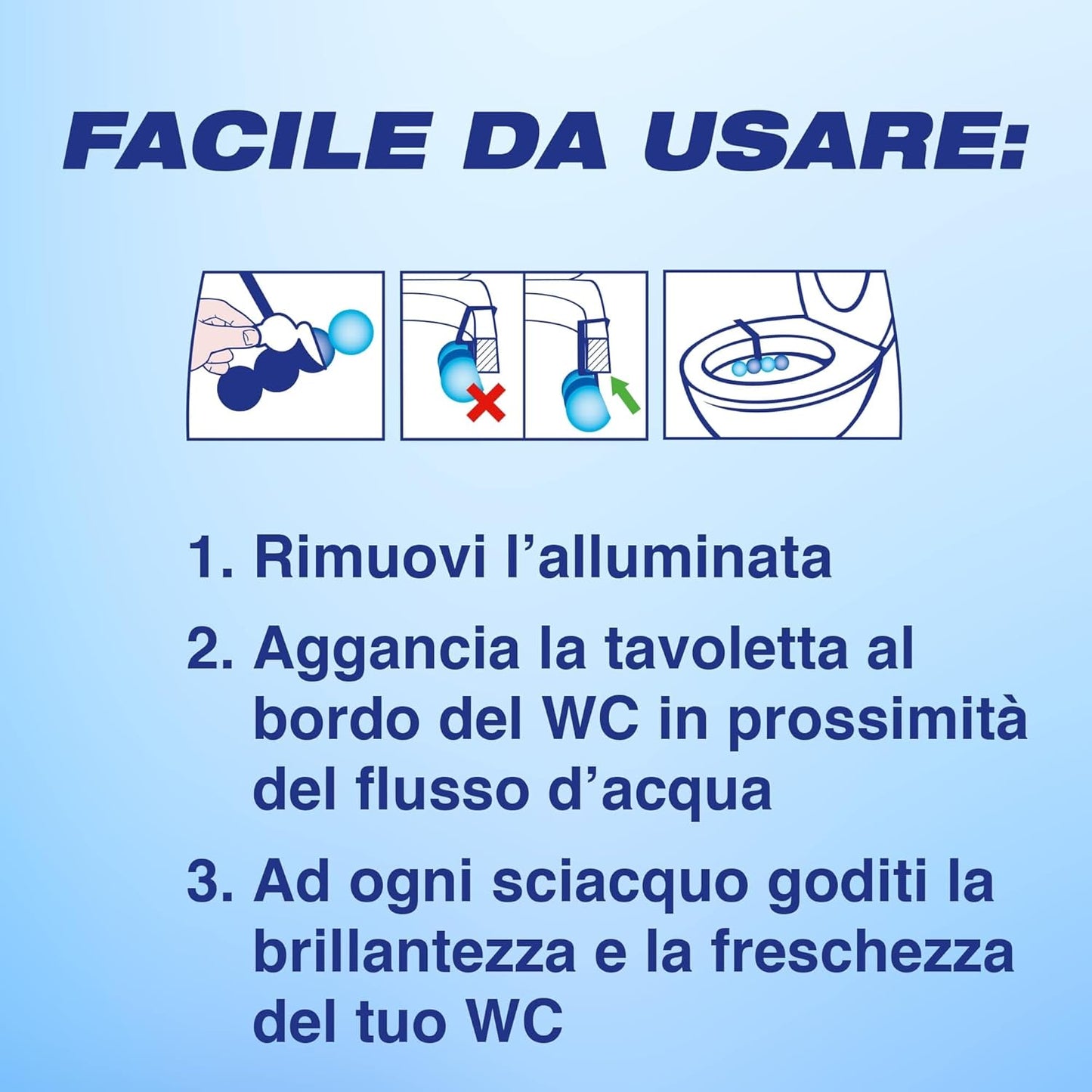 Bref WC Forza Artica, Nuovo Brilliant Gel, Detergente WC in gel, Pulizia e Freschezza per il tuo WC, Formato singolo