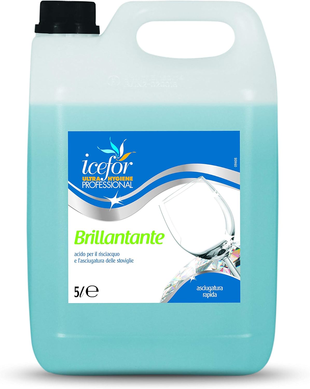 Detergente Icefor UHP Brillantante acido per il risciacquo e l’asciugatura delle stoviglie, 5 L