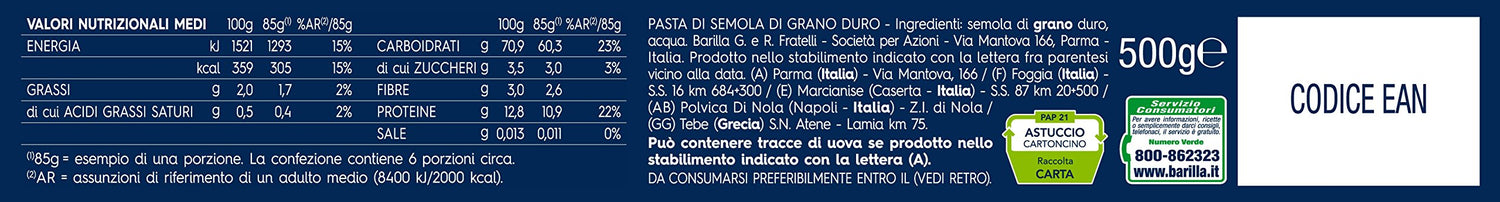 Barilla - Bucatini n.9 - 24 confezioni da 500 g [12kg]