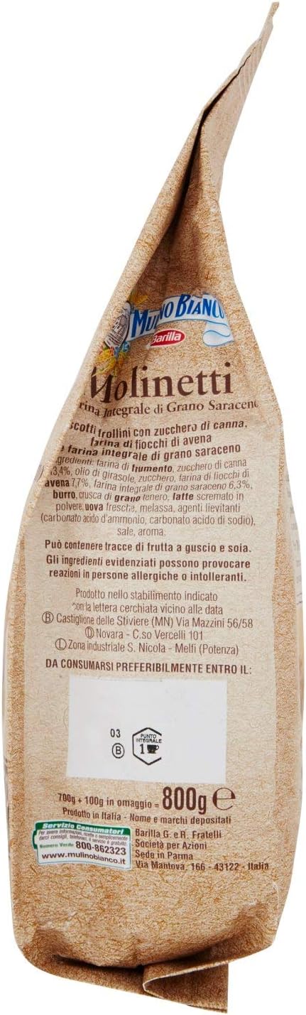 Mulino Bianco Biscotti Frollini Molinetti, Colazione Ricca di Gusto - 800 gr