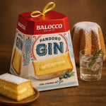 Pandoro 800g con Crema al Gin, Dolce Soffice e Profumato, Lievitato Naturalmente, Dessert Natalizio Elegante e Originale, Idea Regalo Perfetta per le Feste e Occasioni Speciali