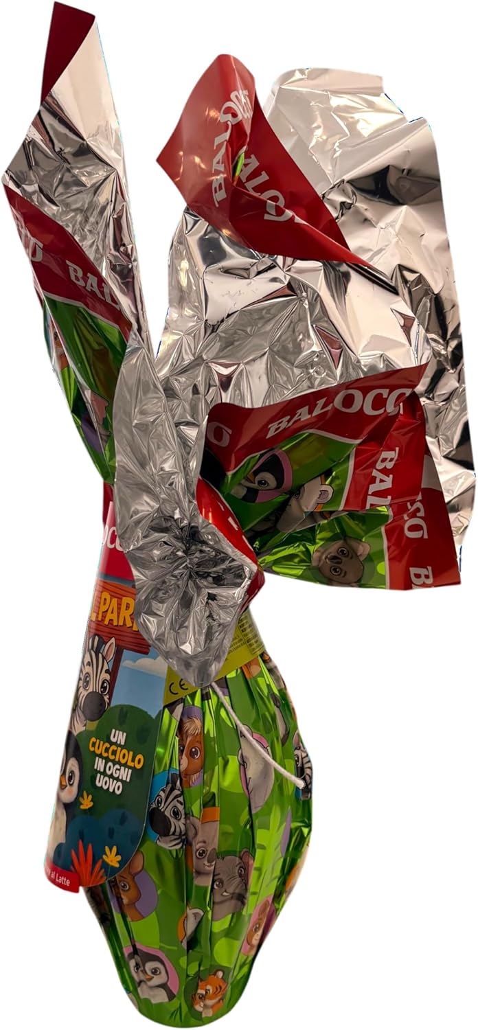 BaIocco Uovo di Pasqua Animal Park 220g – Cioccolato al Latte con Sorpresa per Bambini – Uovo Pasquale con Gadget a Tema Animali – Idea Regalo Pasqua