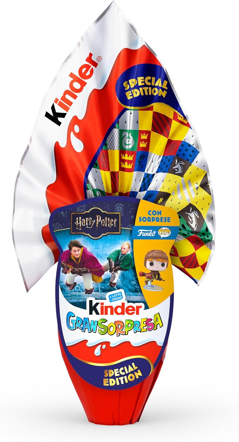 Kinder GranSorpresa Maxi Funko PoP Harry Potter - Uovo di Pasqua Kinder 2026, Finissimo Cioccolato al Latte con Sorpresa Funko PoP, Idea Regalo Pasqua, 220 Grammi