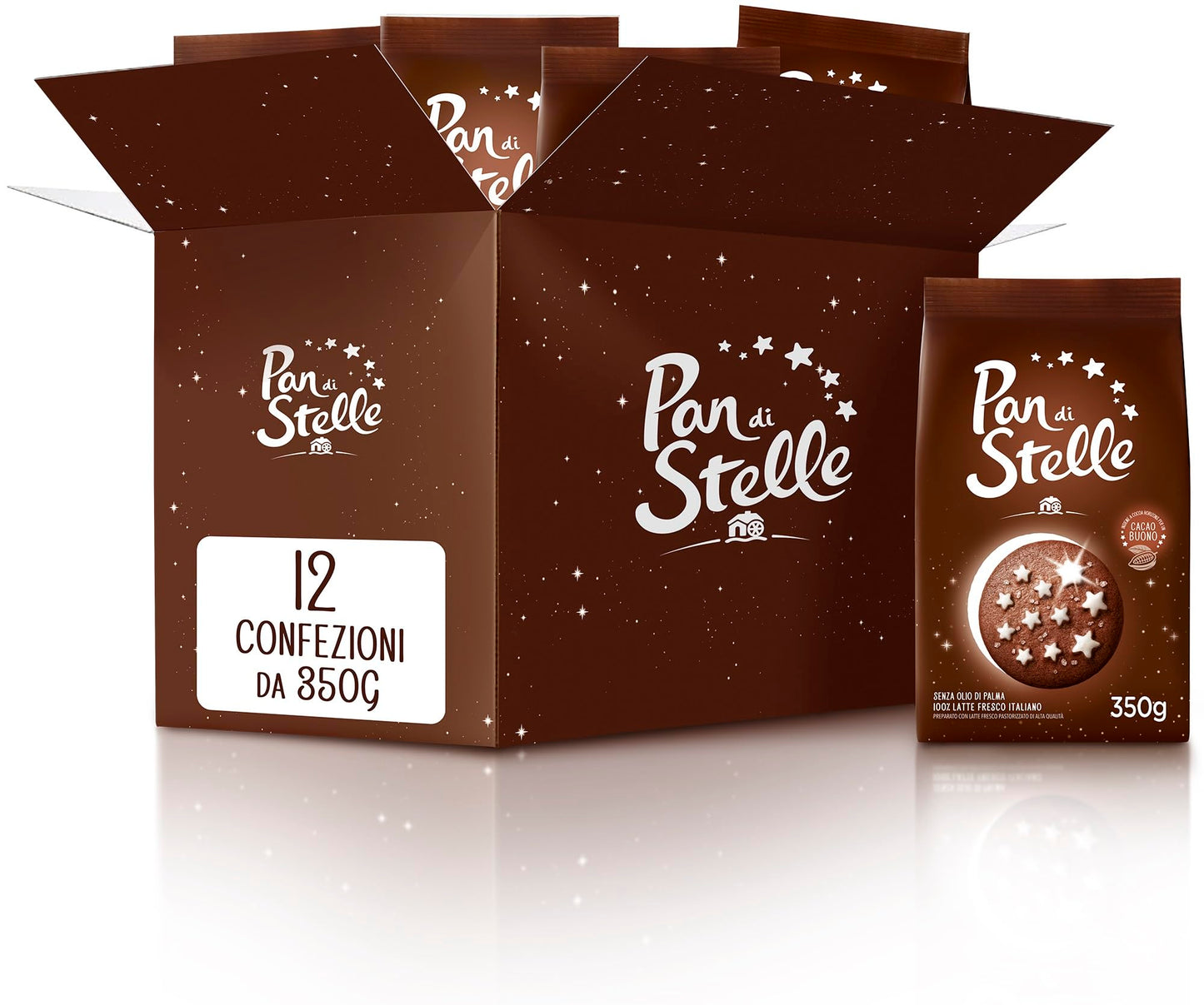 Pan di Stelle Biscotti Frollini con Cacao, 12 Confezioni da 350 g