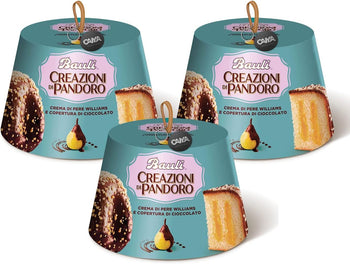 3X Bauli, Creazioni di Pandoro con Crema di Pere Williams e Copertura al Cioccolato 820 g - Novita' 2022 [3 Pezzi]