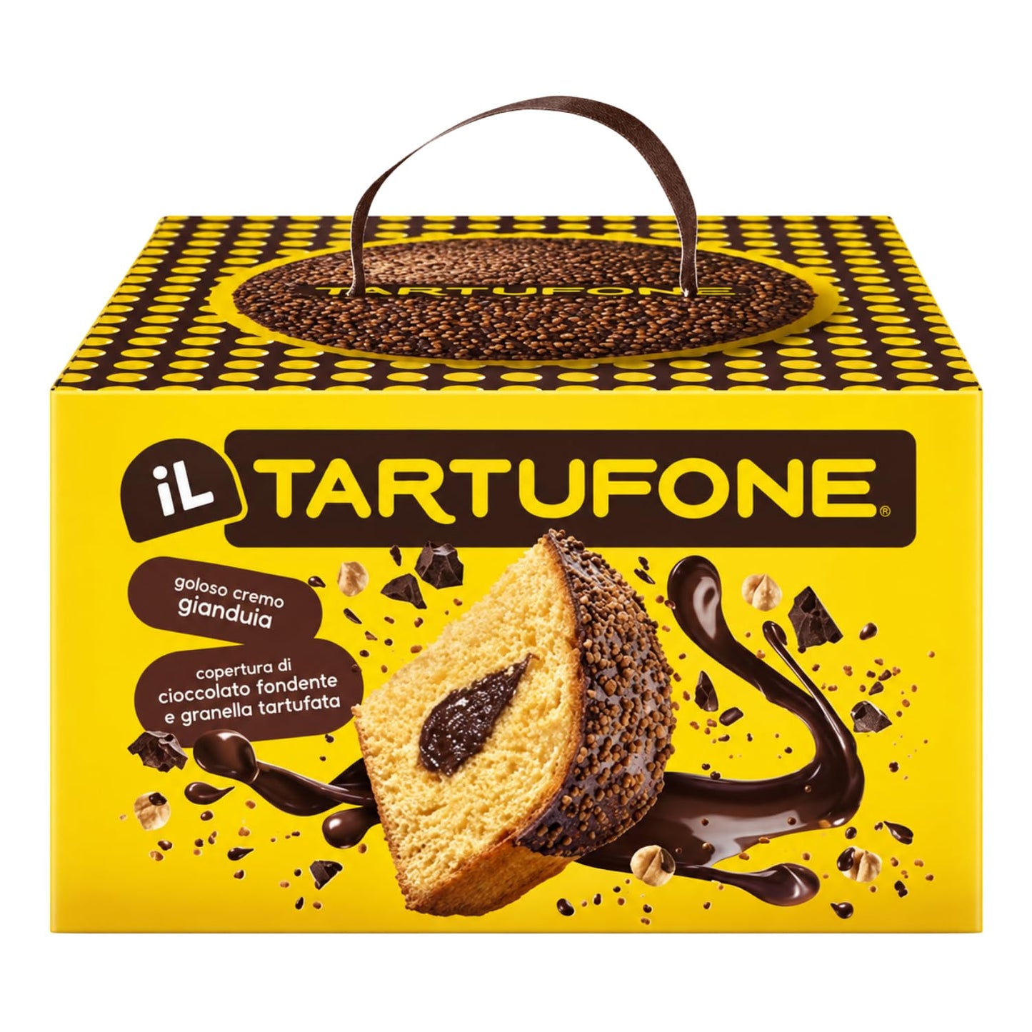 Motta Il Tartufone 750 g, Dolce Lievitato con Crema Gianduia, Copertura di Cioccolato Fondente e Granella – Variazioni 4/8/12 Pezzi (8 PEZZI)