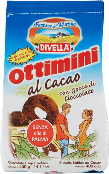 Divella Biscotti Ottimini, con Gocce di Cioccolato, 400g