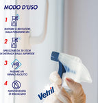 Vetril - Spray Igienizzante Vetri e Superfici, rimuove i Cattivi Odori, Tecnologia asciuga rapido, in Ecoflacone, 650 ml x 12 pezzi