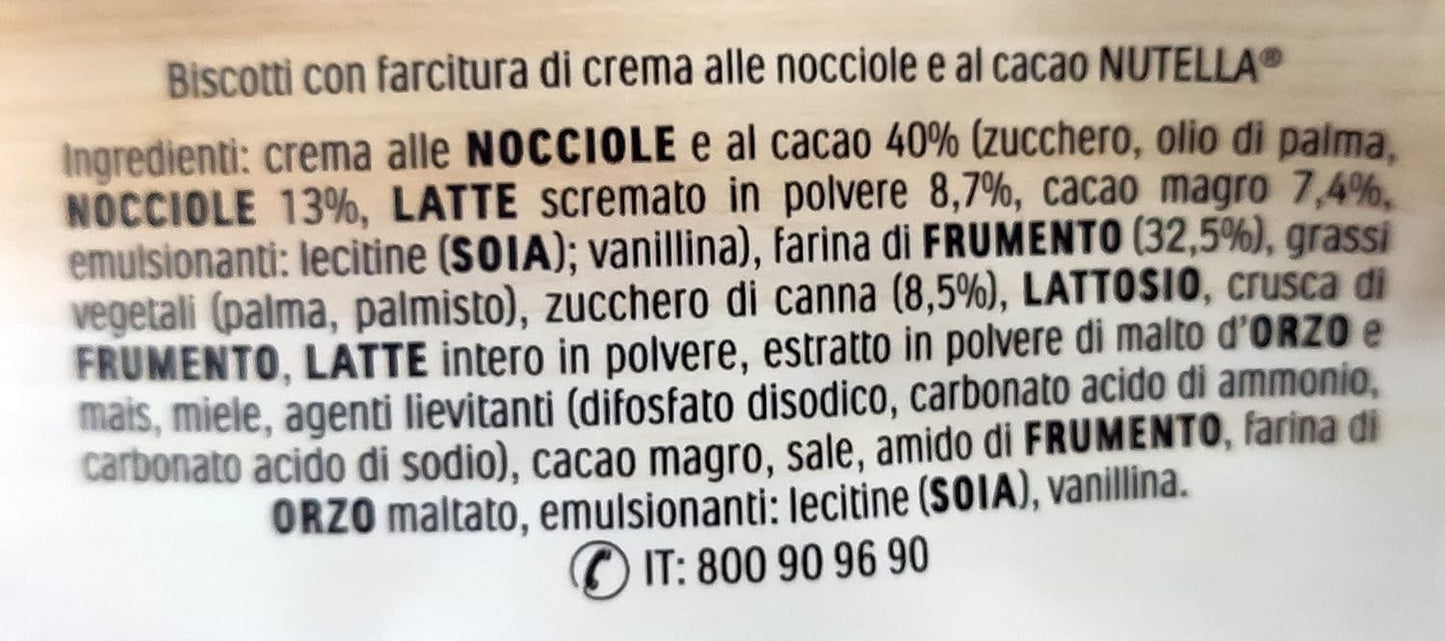 4 NUTELLA BISCUITS DA 304 GR - UN CUORE GRANDE IL BISCOTTO COL CUORE DI NUTELLA