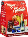 Regalidea Magico Natale 2023 Strenna Rossa con 4 pezzi: Panettone, Cioccolato, Biscotti, Spumante