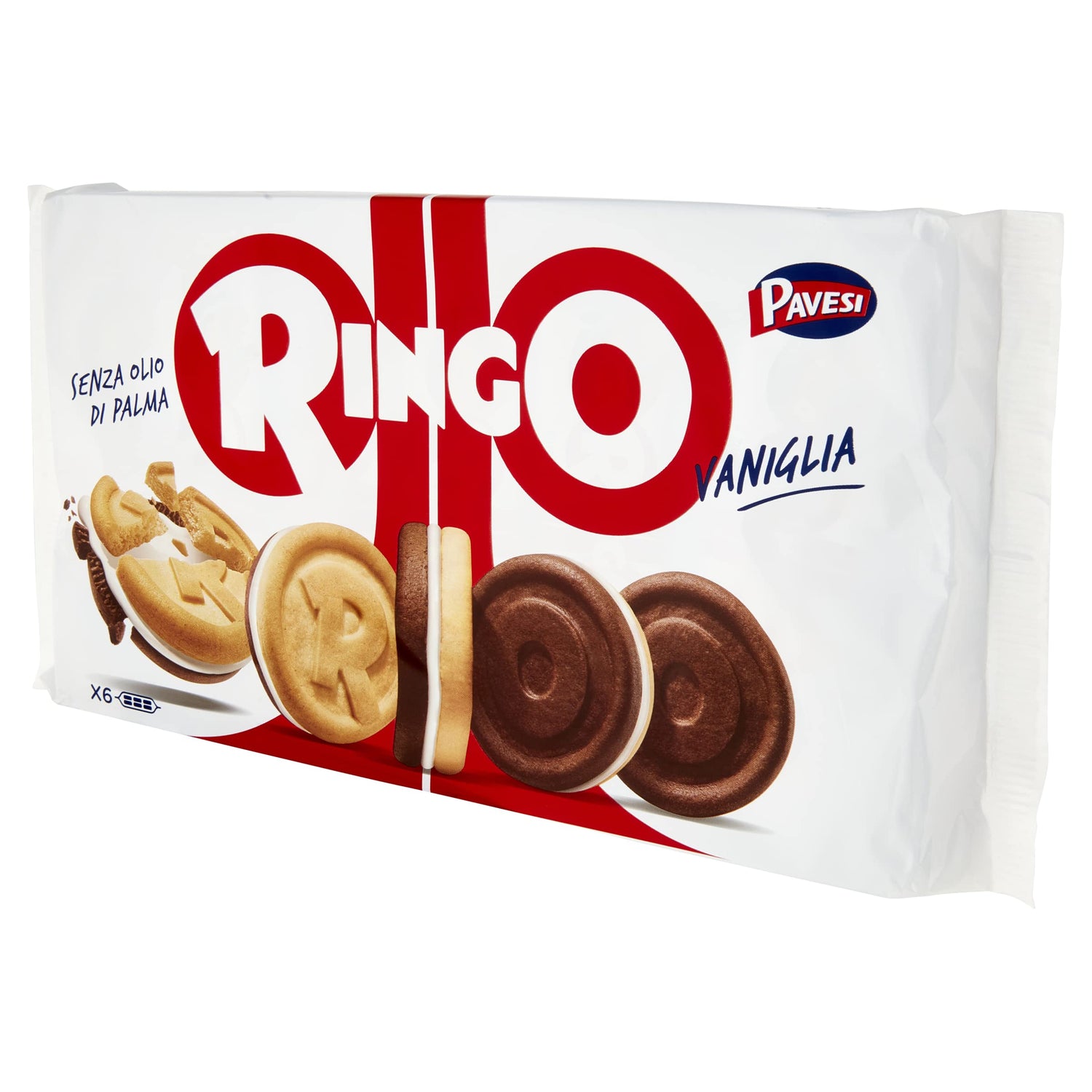 Pavesi Snack Ringo Vaniglia Formato Famiglia, Biscotti Farciti con Crema alla Vaniglia, Snack Dolce per Merenda o Pausa Studio, Confezione da 660 g