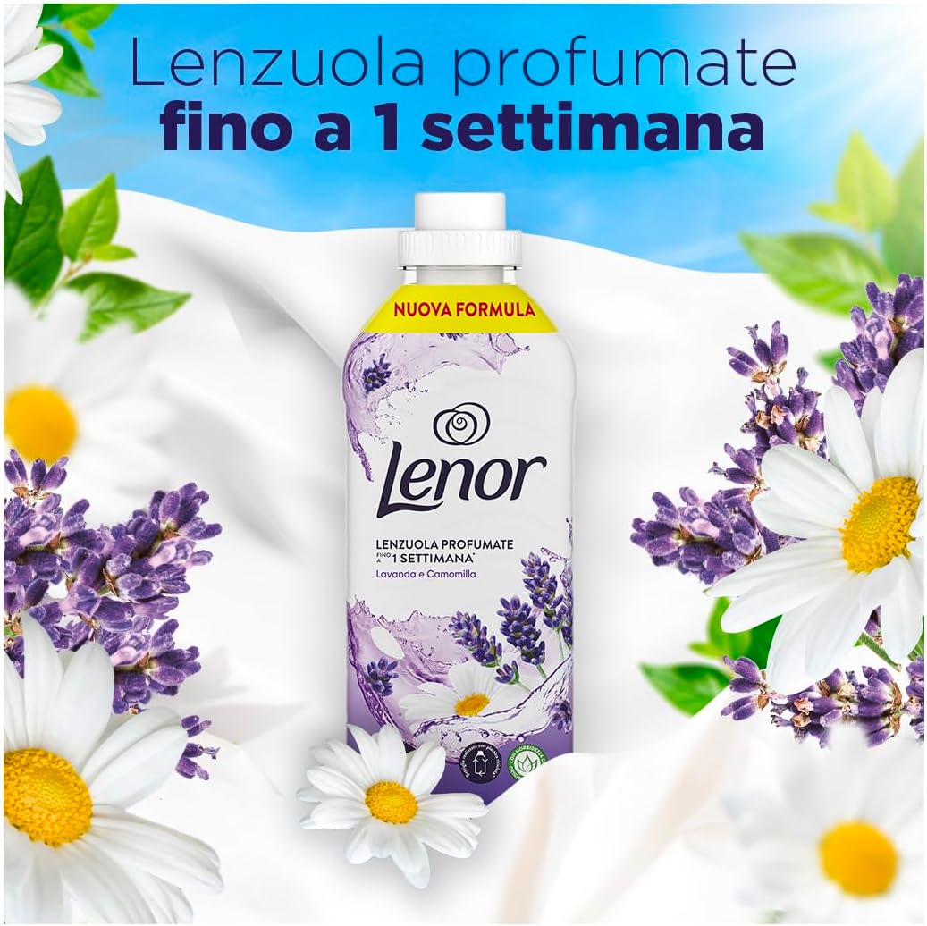 Lenor Ammorbidente Lavatrice Concentrato, 86 Lavaggi, Lavanda E Camomilla, Freschezza Di Lunga Durata E Morbidezza Di Origine Vegetale, Lenzuola Profumate Fino A 1 Settimana