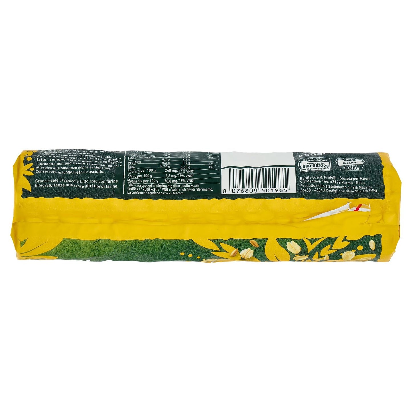 Gran Cereale Biscotti Gran Cereale Classico, Ricchi di Fibra e Fosforo - 250 gr (Confezione da 8)