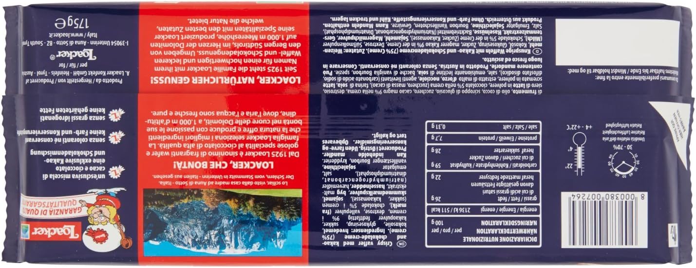 Loacker - Wafer Cremkakao - 6 confezioni da 175 g [1050 g]