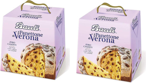 2 PANETTONI DI VERONA CON UVETTA E E GLASSA ALLA MANDORLE -OFFERTA 2019 2 PANETTONI DA 1 KG L'UNO