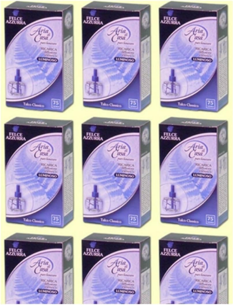 9 X Felce Azzurra Aria di Casa Talco Classico RICARICA PER DIFFUSORE ELETTRICO