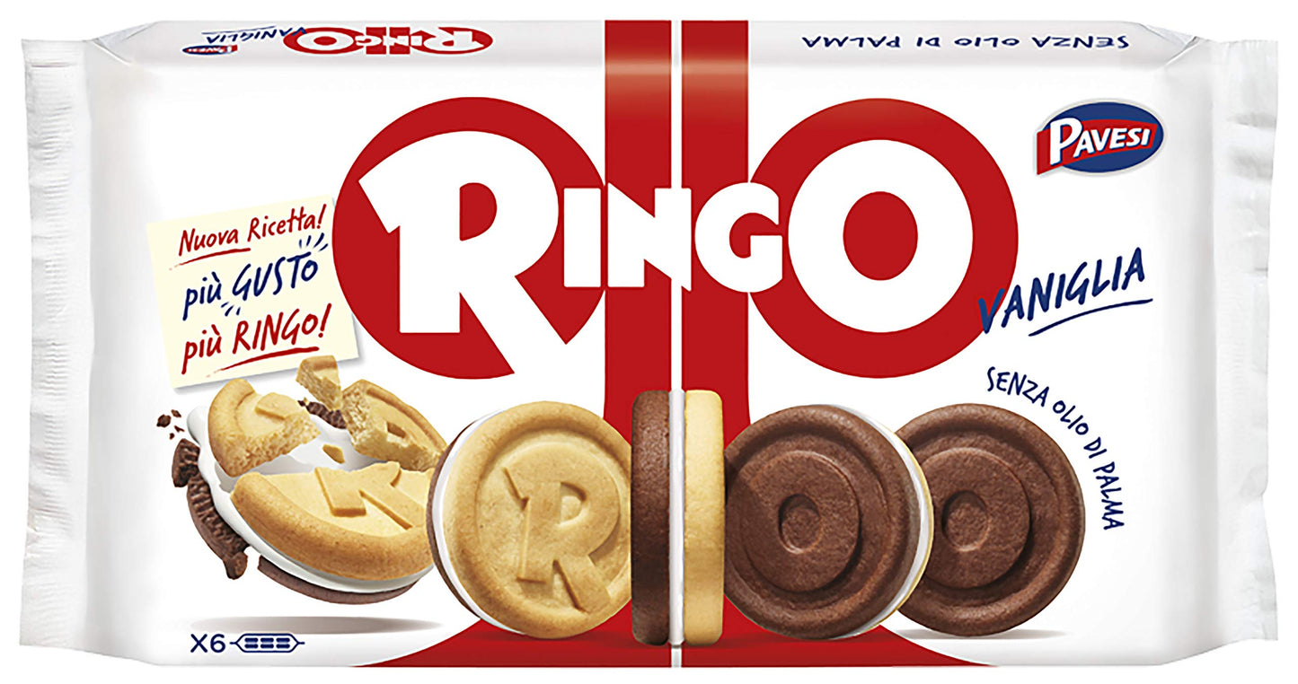 Pavesi Snack Ringo Vaniglia Formato Famiglia, Snack per Merenda o Pausa Studio, Confezione da 330 g