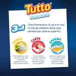 Tutto Pannocarta 3 in 1, 2 Rotoli di Carta Multiuso, 1 Velo, 48* strappi, Extra Assorbente, Lavabile e Riutilizzabile più di 20 Volte, 100% Made in Italy