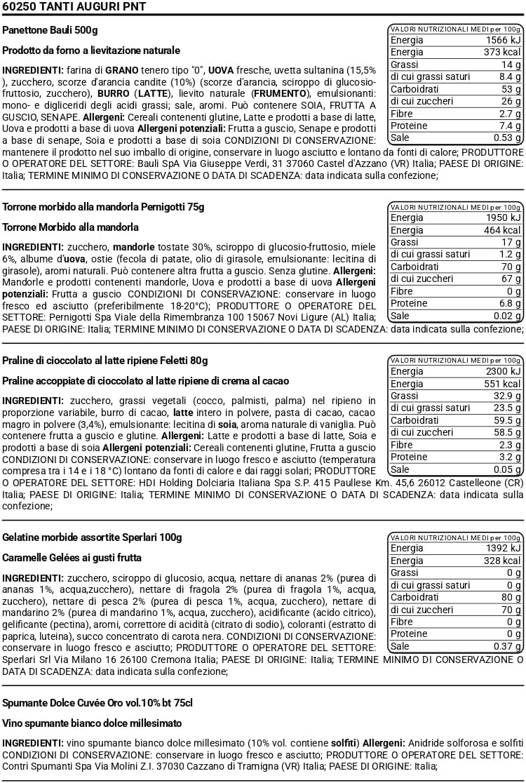 Cesto Natalizio Regalidea “Tanti Auguri” con Specialità Gastronomiche tipiche di alta qualità - Confezione Regalo di Natale Gourmet da 5 Pezzi