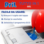 Pril Gel All in One Sciogli Grasso Detersivo Lavastoviglie Liquido Multi-Azione Sporco Difficile, Confezione da 35 lavaggi