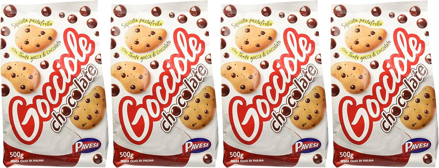 Pavesi Biscotti Frollini Gocciole Cioccolato, 12 Pack da 500 g