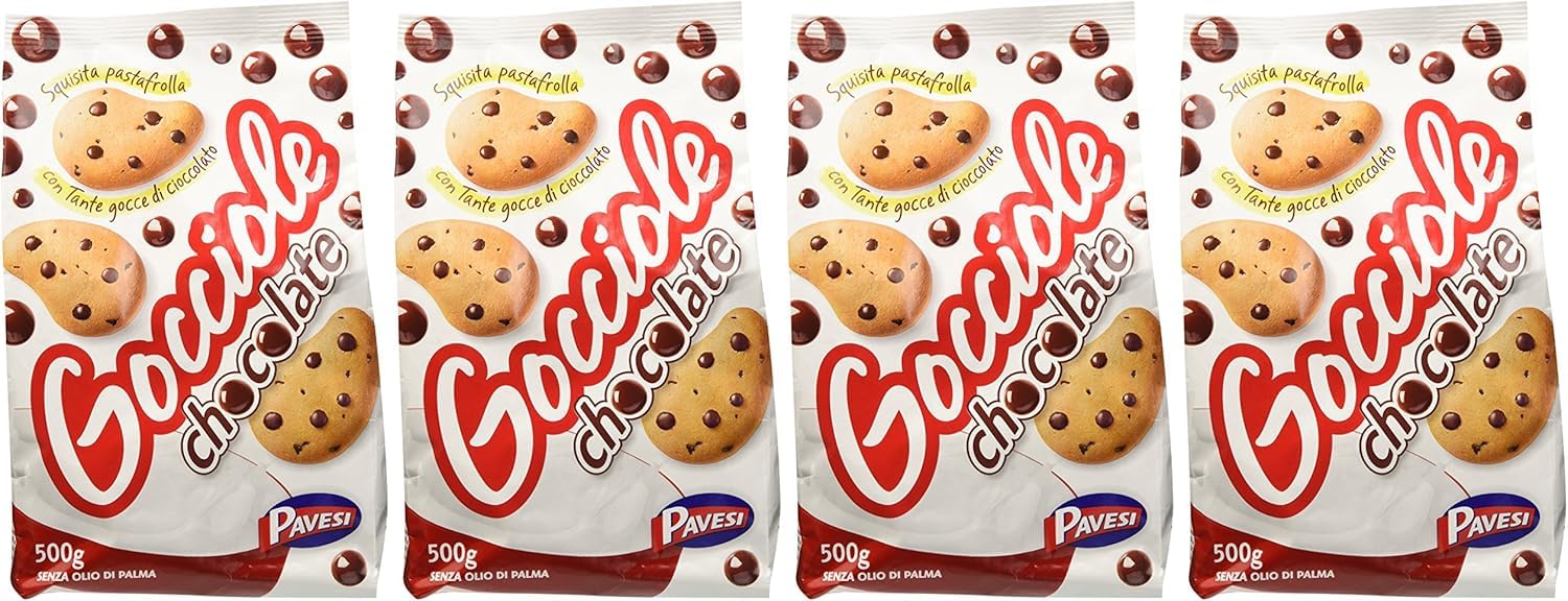 Pavesi Biscotti Frollini Gocciole Cioccolato, 12 Pack da 500 g