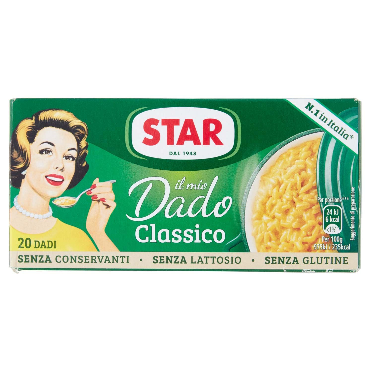 Star Dado Classico senza Lattosio e senza Glutine, 20 Cubetti